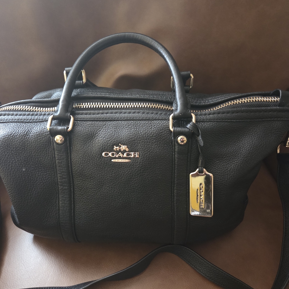 Coach Black Leather Hand/Shoulder Bag